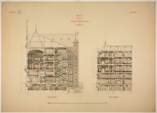 Rathskeller Neubau, Halle (Saale), Saxony-Anhalt, Germany, Two Sections, c. 1887. Creator: Peter Joseph Weber