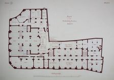 Rathskeller Neubau, Halle (Saale), Saxony-Anhalt, Germany, Basement Plan, c. 1887. Creator: Peter Joseph Weber