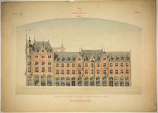 Rathskeller Neubau, Halle (Saale), Saxony-Anhalt, Germany, Elevation, c. 1887. Creator: Peter Joseph Weber