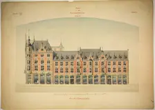 Rathskeller Neubau, Halle (Saale), Saxony-Anhalt, Germany, Elevation, c. 1887. Creator: Peter Joseph Weber