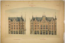 Rathskeller Neubau, Halle (Saale), Saxony-Anhalt, Germany, Elevations, c. 1887. Creator: Peter Joseph Weber