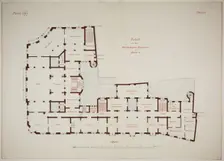 Rathskeller Neubau, Halle (Saale), Saxony-Anhalt, Germany, First Floor Plan, c. 1887. Creator: Peter Joseph Weber