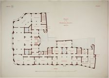 Rathskeller Neubau, Halle (Saale), Saxony-Anhalt, Germany, First Floor Plan, c. 1887. Creator: Peter Joseph Weber