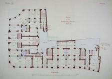 Rathskeller Neubau, Halle (Saale), Saxony-Anhalt, Germany, Ground Floor Plan, c. 1887. Creator: Peter Joseph Weber