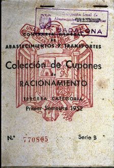 Rationing card that was needed to buy basic foods in the years after the Civil War, 1952