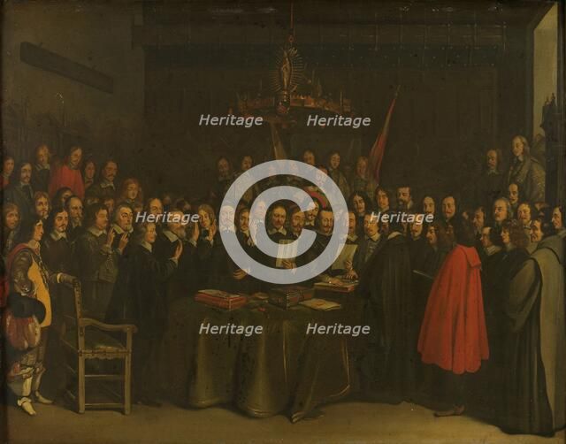 Ratification of the Peace of Münster between Spain and the Dutch Republic in the Town...15 May 1648. Creator: Unknown.