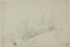 Rattery Church, East End and the new Vicarage House, n.d. Creator: Unknown