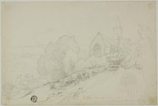 Rattery Church, East End and the new Vicarage House, n.d. Creator: Unknown