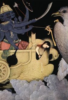 Ravana fighting with Jatayu, 1913. Artist: K Venkatappa