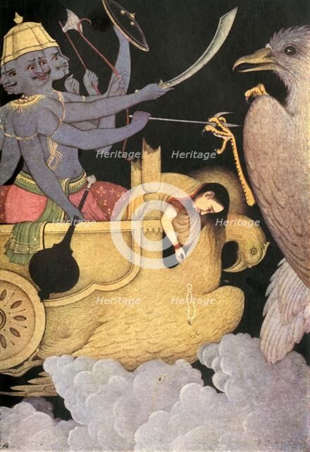 'Ravana fighting with Jatayu', 1920. Creator: Unknown.