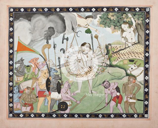 Ravana Receiving a Boon from Shiva, between c1850 and c1900. Creator: Unknown.
