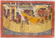 Ravana’s sister complains that her nose was cut off by Lakshmana as the demons..., 1690-1710. Creator: Unknown