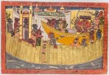 Ravana’s sister complains that her nose was cut off by Lakshmana as the demons..., 1690-1710. Creator: Unknown
