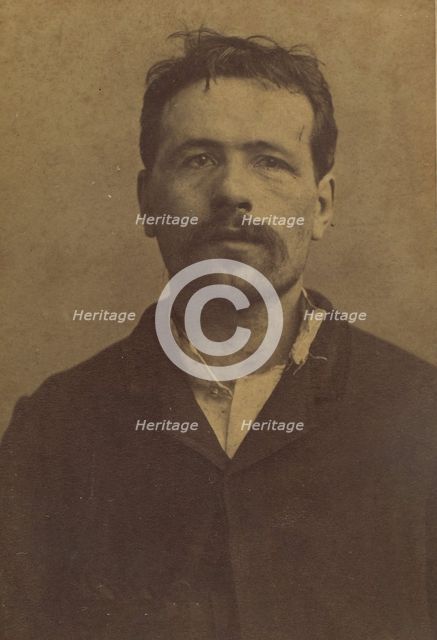 Ravachol. François Claudius Kœnigstein. 33 ans, né à St-Chamond (Loire). Condamné le 27/4/..., 1892. Creator: Alphonse Bertillon.