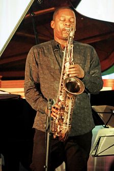 Ravi Coltrane, Ravi Coltrane Quintet, Watermill Jazz Club, Dorking, Surrey, May 2018. Creator: Brian O'Connor