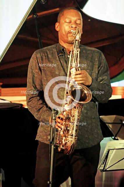 Ravi Coltrane, Ravi Coltrane Quintet, Watermill Jazz Club, Dorking, Surrey, May 2018. Creator: Brian O'Connor.