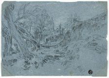 Ravine with House in Distance, n.d. Creator: William Turner