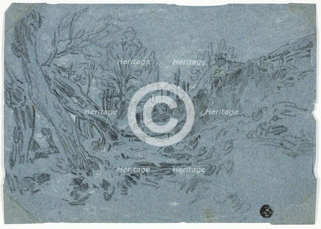 Ravine with House in Distance, n.d. Creator: William Turner.