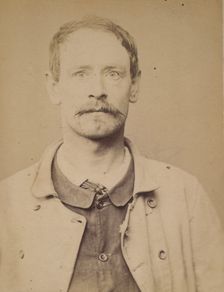 Ravinet. Gaston. 34 ans, né à Paris XIXe. Couvreur. Anarchiste. 1/3/94., 1894. Creator: Alphonse Bertillon