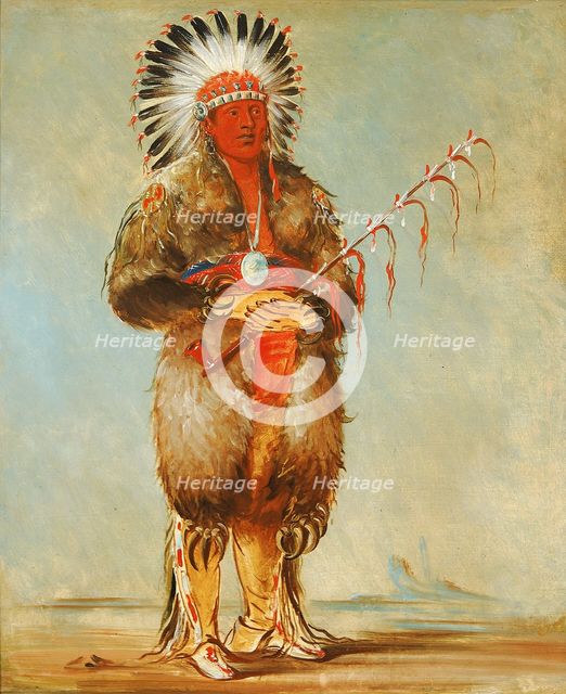 Ráw-no-way-wóh-krah, Loose Pipestem, a Brave, 1832. Creator: George Catlin.