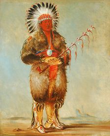 Ráw-no-way-wóh-krah, Loose Pipestem, a Brave, 1832. Creator: George Catlin