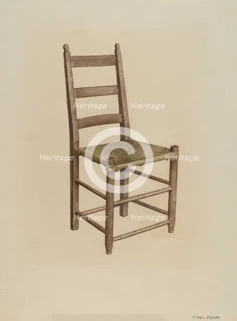Rawhide Bottom Chair, 1939. Creator: Virgil A. Liberto.