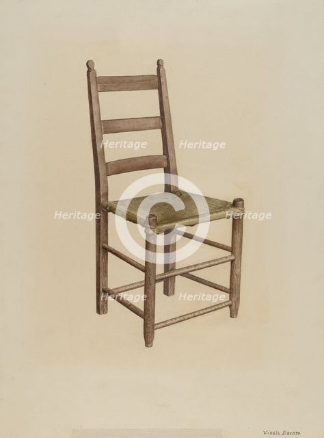 Rawhide Bottom Chair, 1939. Creator: Virgil A. Liberto.