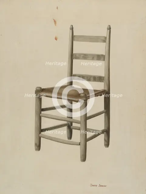 Rawhide-bottom Chair, c. 1939. Creator: Dorothy Johnson.