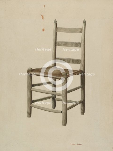 Rawhide-bottom Chair, c. 1939. Creator: Dorothy Johnson.