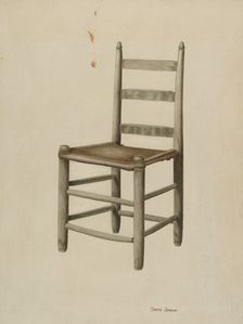 Rawhide-bottom Chair, c. 1939. Creator: Dorothy Johnson