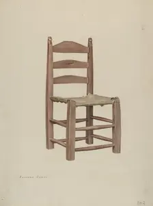 Rawhide Bottomed Chair, 1940. Creator: Rafaela Gomez