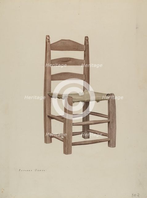 Rawhide Bottomed Chair, 1940. Creator: Rafaela Gomez.