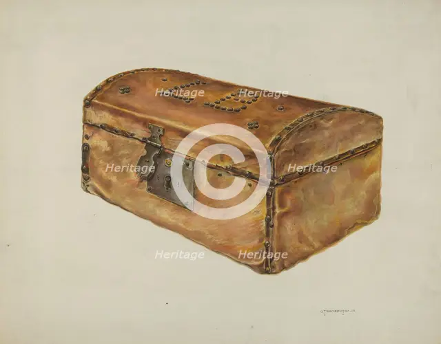 Rawhide Chest, c. 1937. Creator: Gerald Transpota.