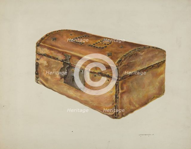 Rawhide Chest, c. 1937. Creator: Gerald Transpota.