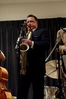 Ray Gelato, Watermill Jazz Club, Dorking, Surrey, Jan 2016. Artist: Brian O'Connor
