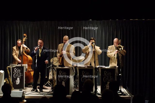 Ray Gelato, George Hogg, Andy Rogers and Olly Wilby, Watermill Jazz Club, Dorking, Surrey, Jan 2016. Artist: Brian O'Connor.