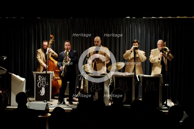 Ray Gelato, Oli Hayhurst, Andy Rogers and Olly Wilby, Watermill Jazz Club, Dorking, Surrey, Jan 2016 Artist: Brian O'Connor.