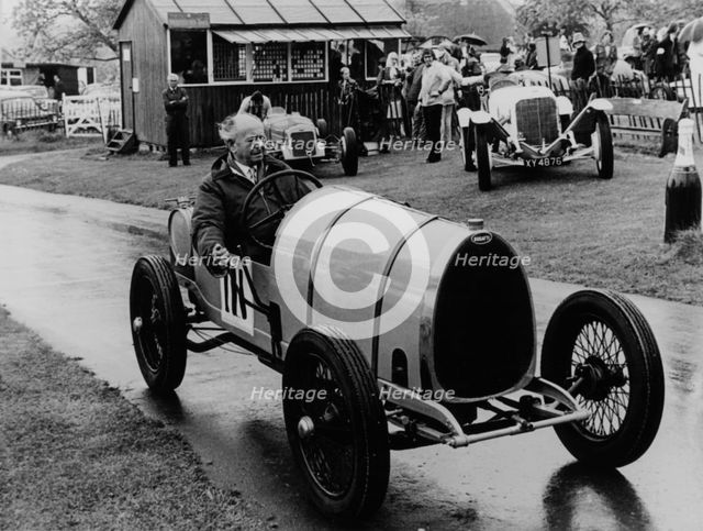 Raymond Mays in a Bugatti Brescia, 1970s. Artist: Unknown