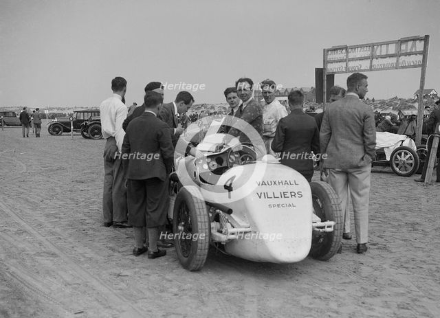 Raymond Mays' Vauxhall-Villiers at a sand racing event, c1930s. Artist: Bill Brunell.