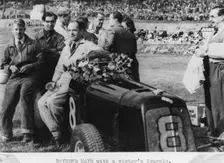 Raymond Mays with a victor's laurels, 1937