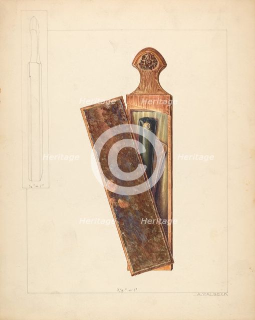 Razor Box and Razor, c. 1937. Creator: Alfred Walbeck.