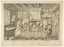 Razor's Levée, or Ye Heads of a New Wig Ad[ministration] on a Broad Bottom, April 21, 1783. Creator: James Sayers