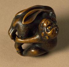 Rabbit and Monkey (image 2 of 2), First half of 19th century. Creator: Naito Toyomasa