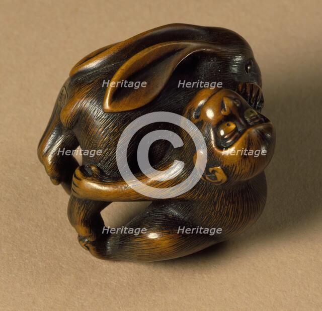 Rabbit and Monkey (image 2 of 2), First half of 19th century. Creator: Naito Toyomasa.