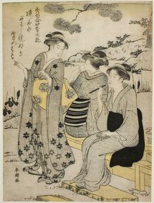 Rabbit-Ear Irises in Autumn, from the series "Choicest Odes upon Flowers of the Four..., c. 1792. Creator: Katsukawa Shuncho