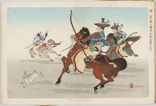 Rabbit, Hunt Scene. From the Series "Twelve Animals of the Zodiac", End of 19th cen. Creator: Ginko, Adachi (1853-after 1908)