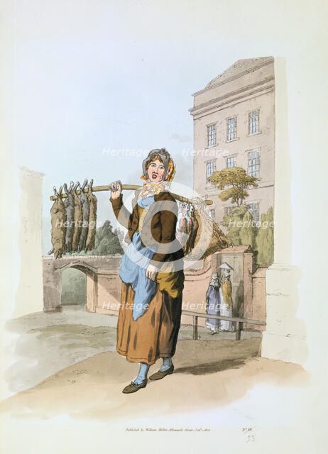 Rabbit seller, 1808. Artist: William Henry Pyne