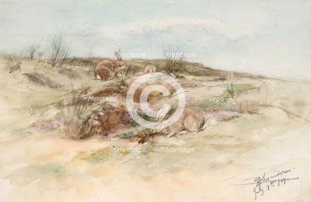 Rabbits, 1891. Creator: Edwin Alexander.