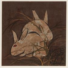 Rabbits and grasses, Edo period, late 16th-early 17th century. Creator: Hon'ami Kôetsu