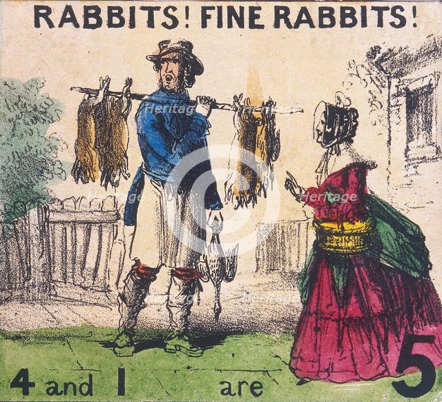 'Rabbits! Fine Rabbits!', Cries of London, c1840. Artist: TH Jones